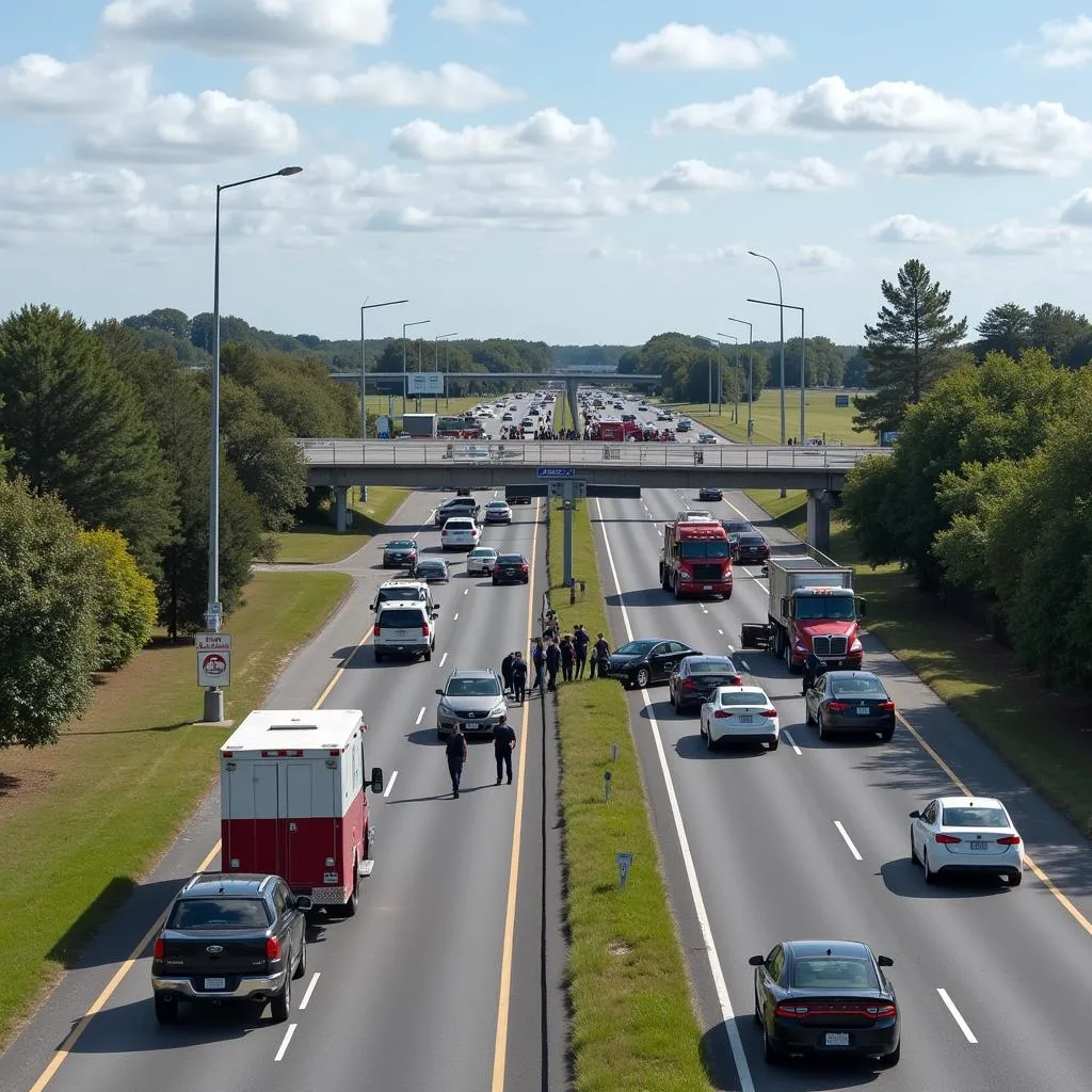 Car Accident Scene on Daniels Parkway