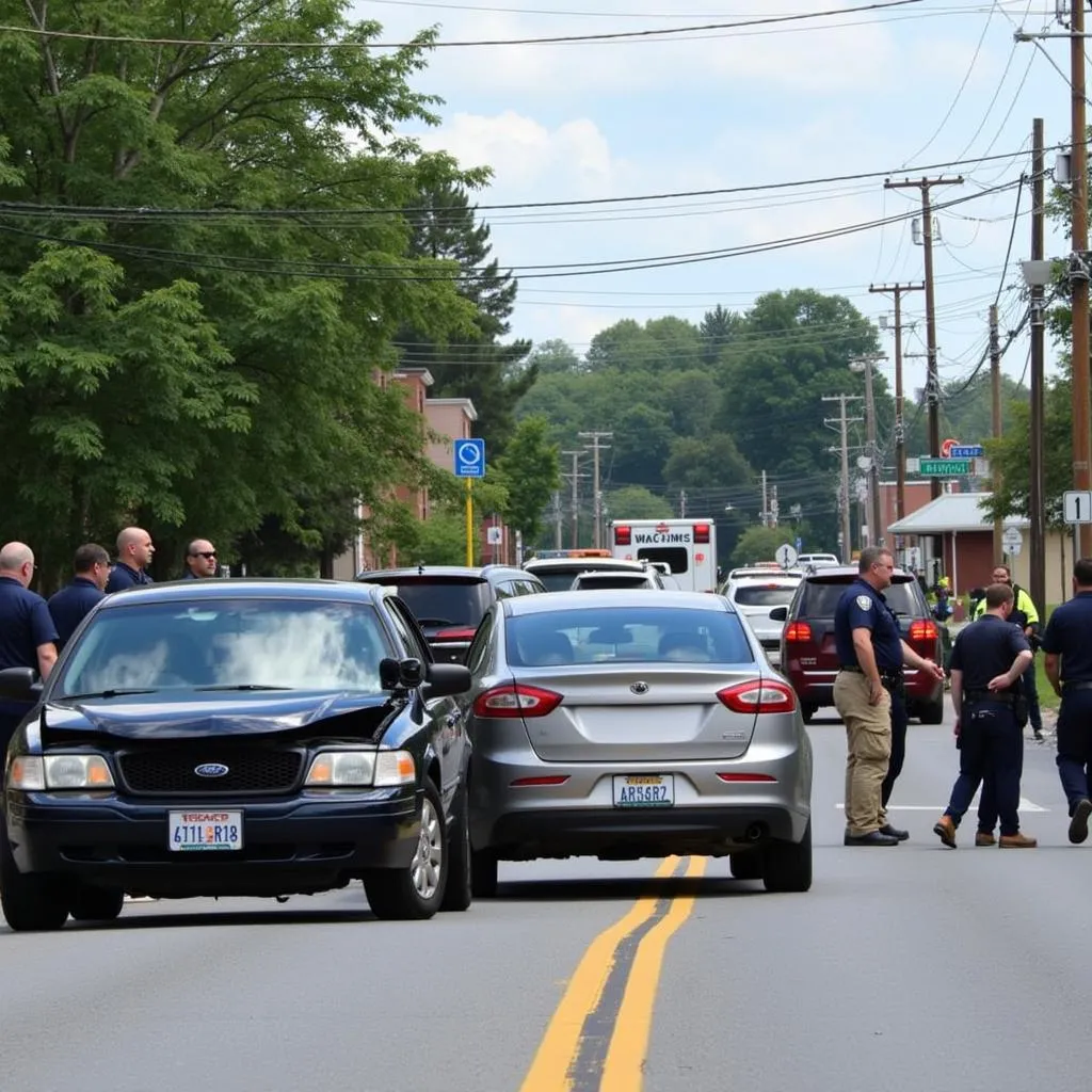 Car Accident Scene in Danville, VA