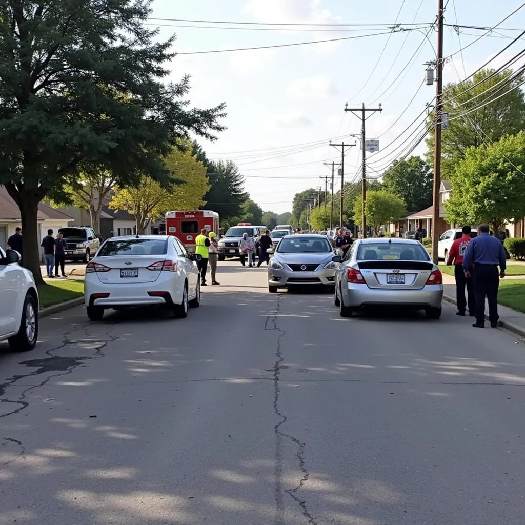 Car Accident Scene in Gurnee