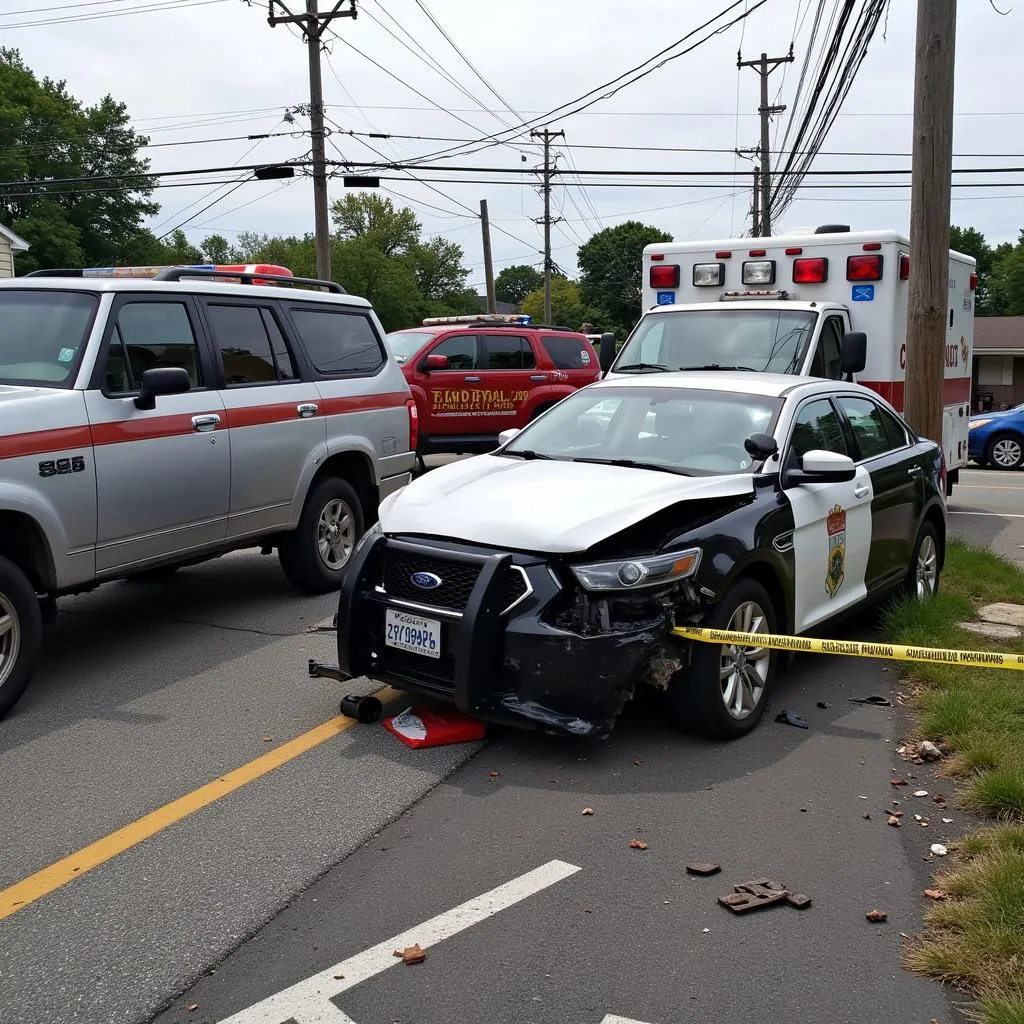 Car Accident Scene in Methuen MA