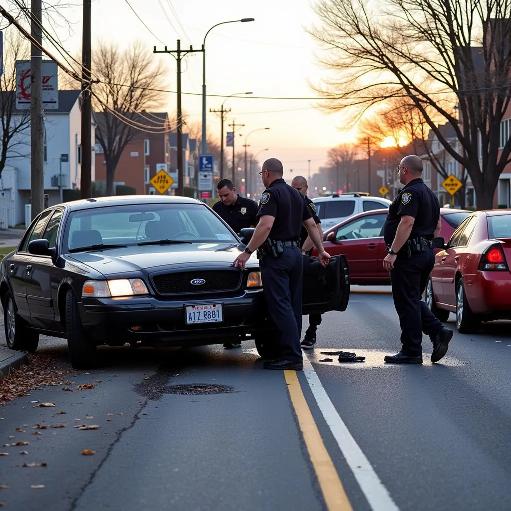 Car Accident Scene Old Bridge NJ