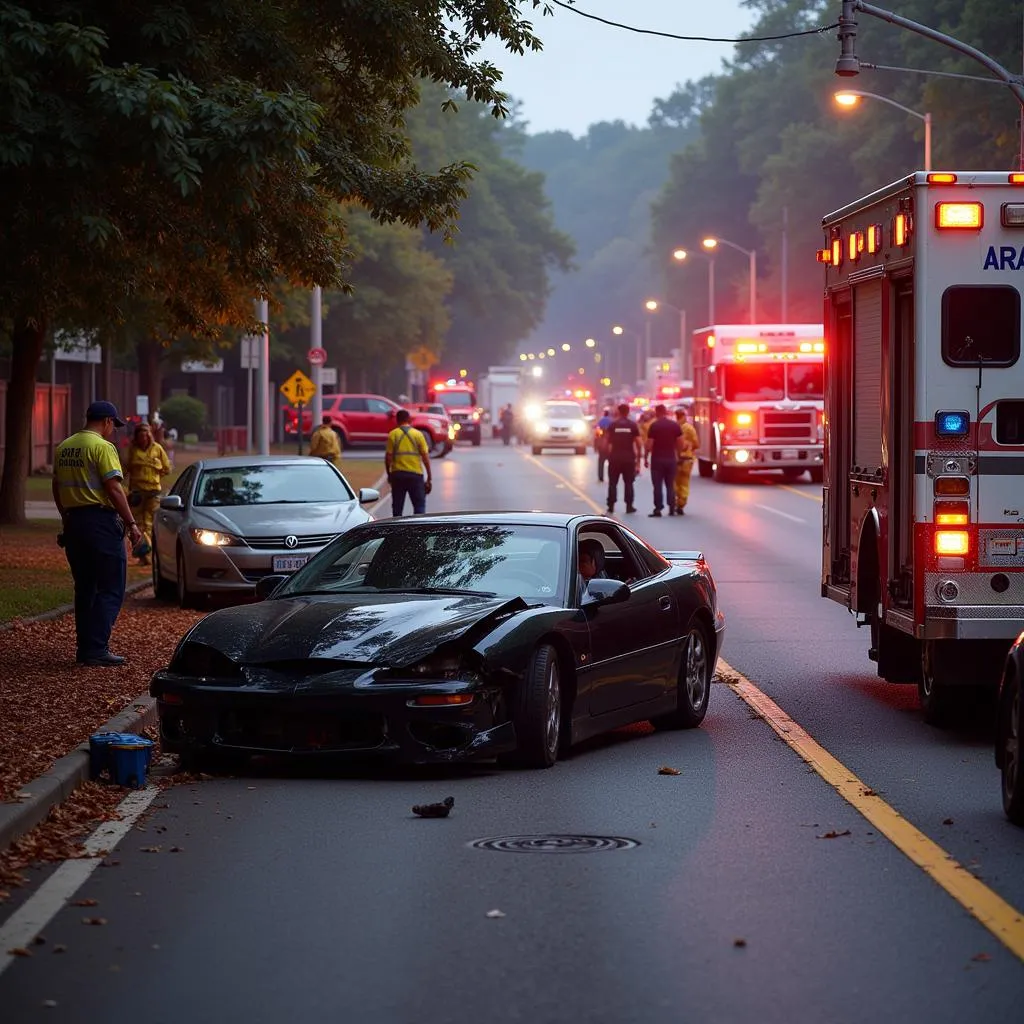 Car Accident Scene in Ringgold, GA