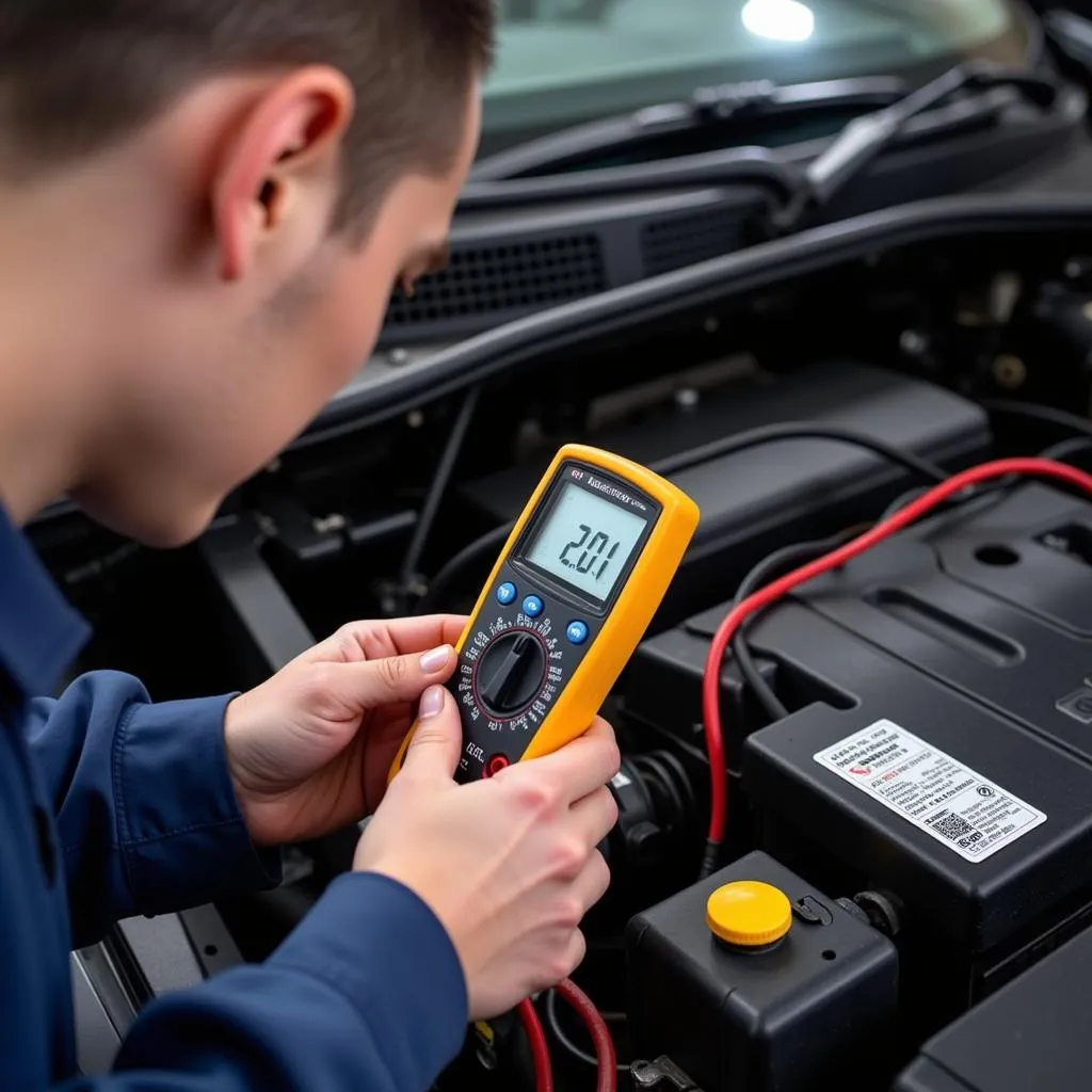 Car battery voltage test