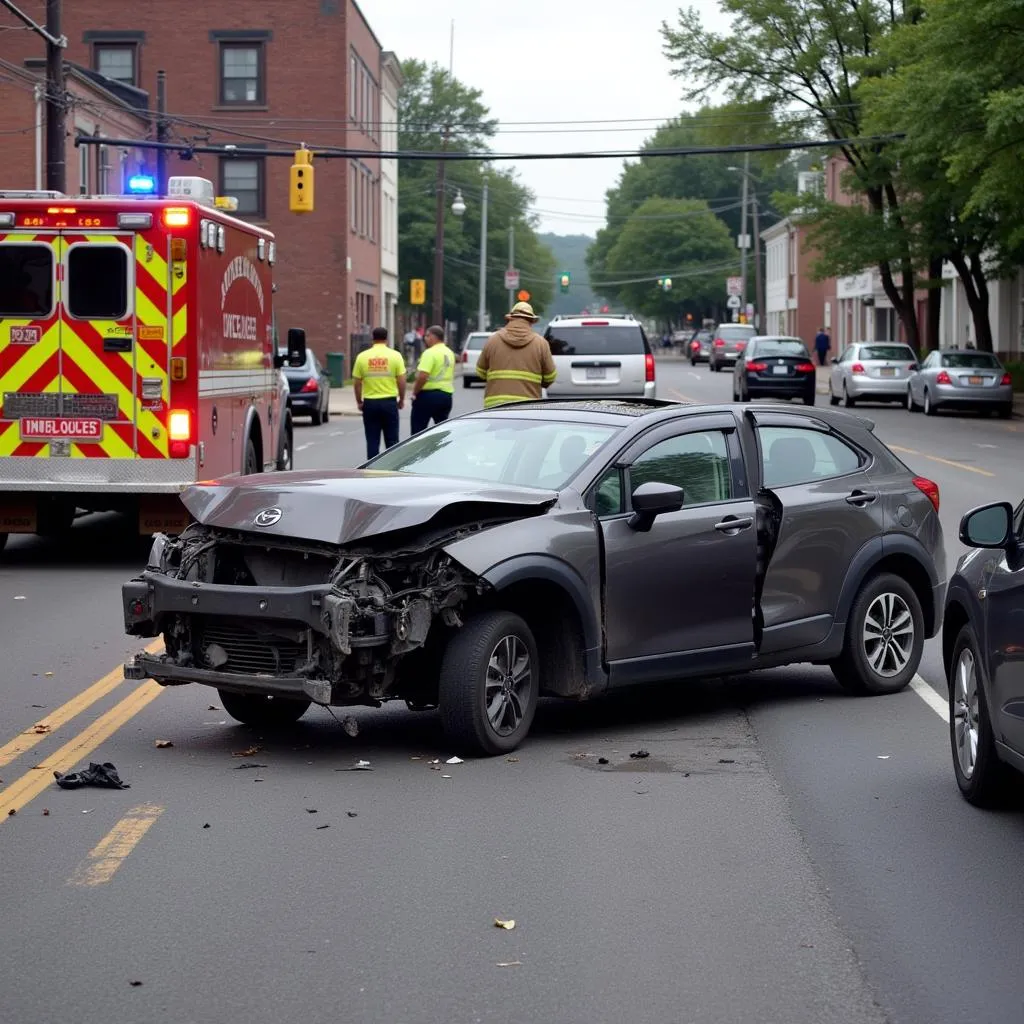 Car Crash Scene in Springfield