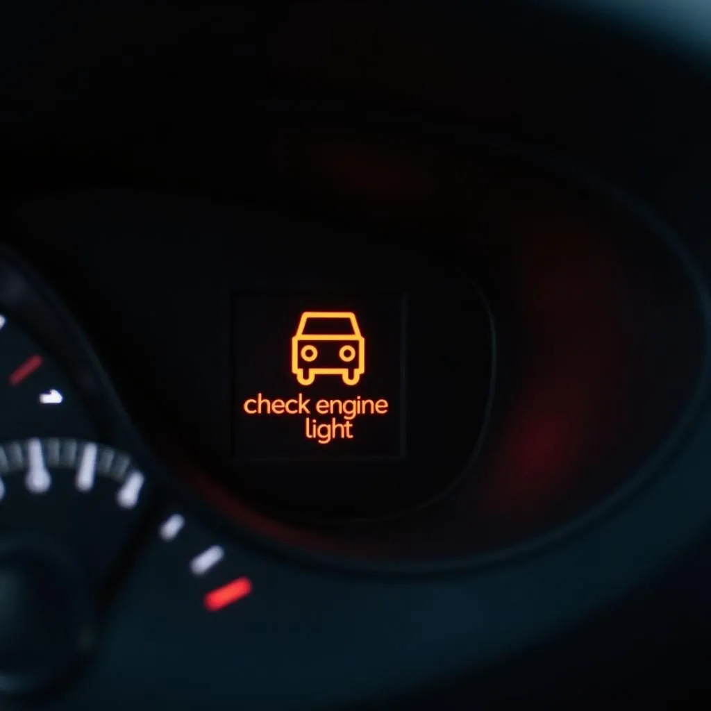 Car Dashboard Showing Warning Light