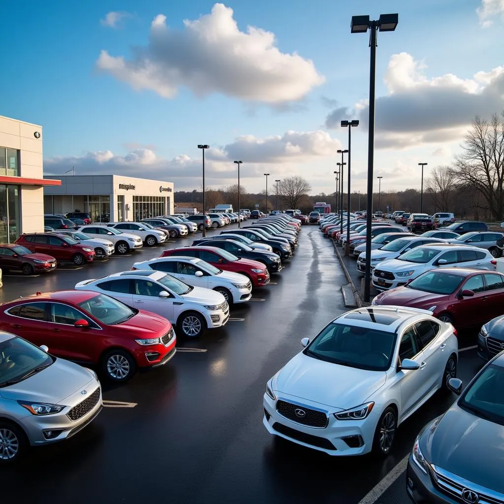 Diverse Vehicles on a Car Dealership Lot