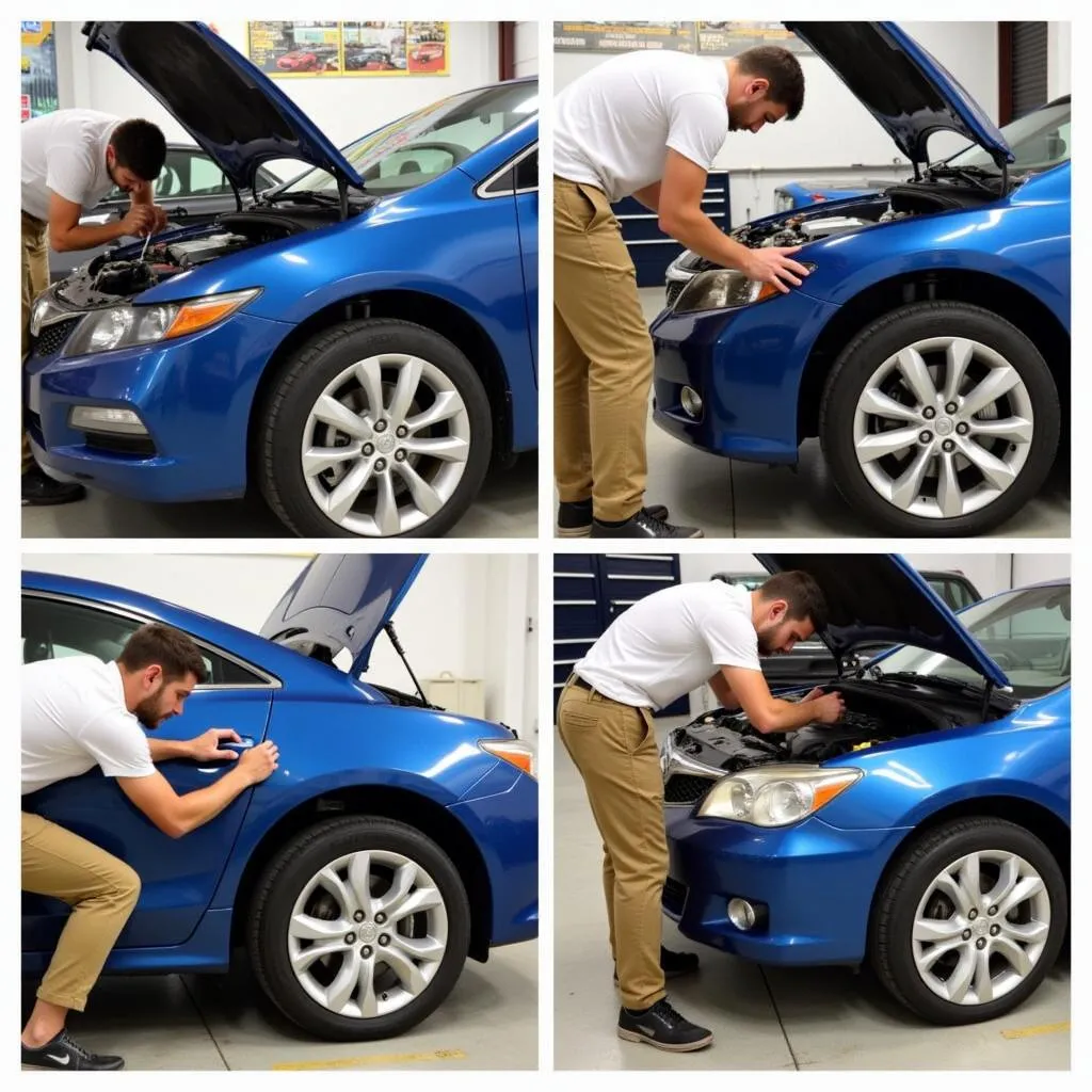 Inspecting a Car for Underlying Damage After a Dent