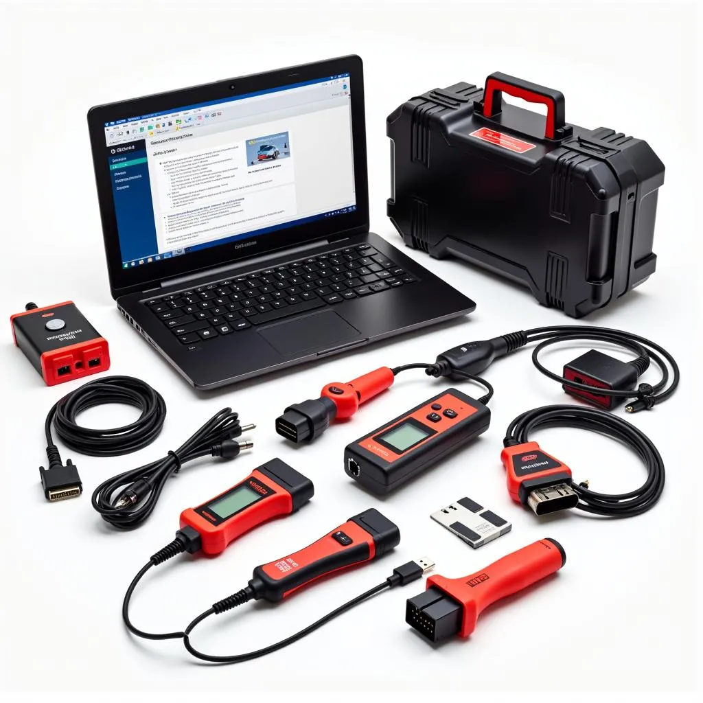 Car Diagnostic Tools and Laptop