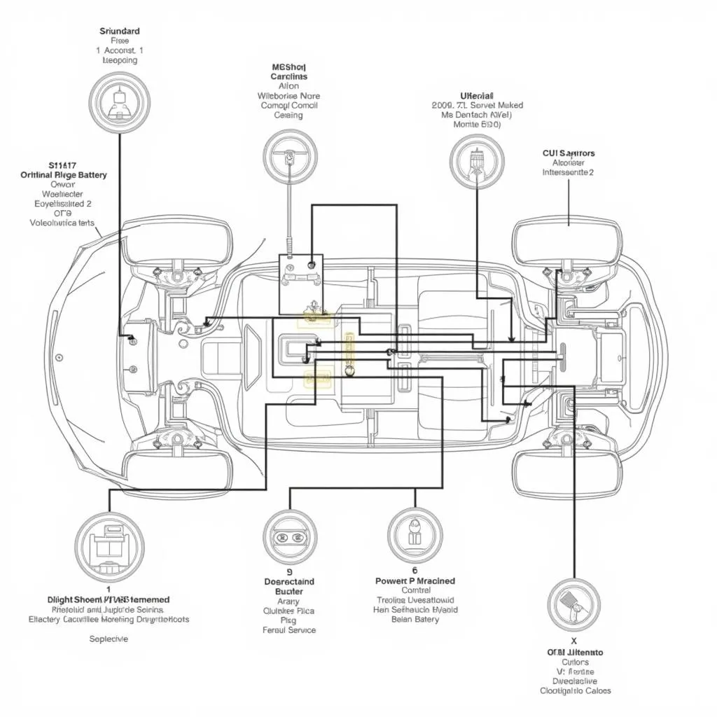 Modern car electrical system diagram