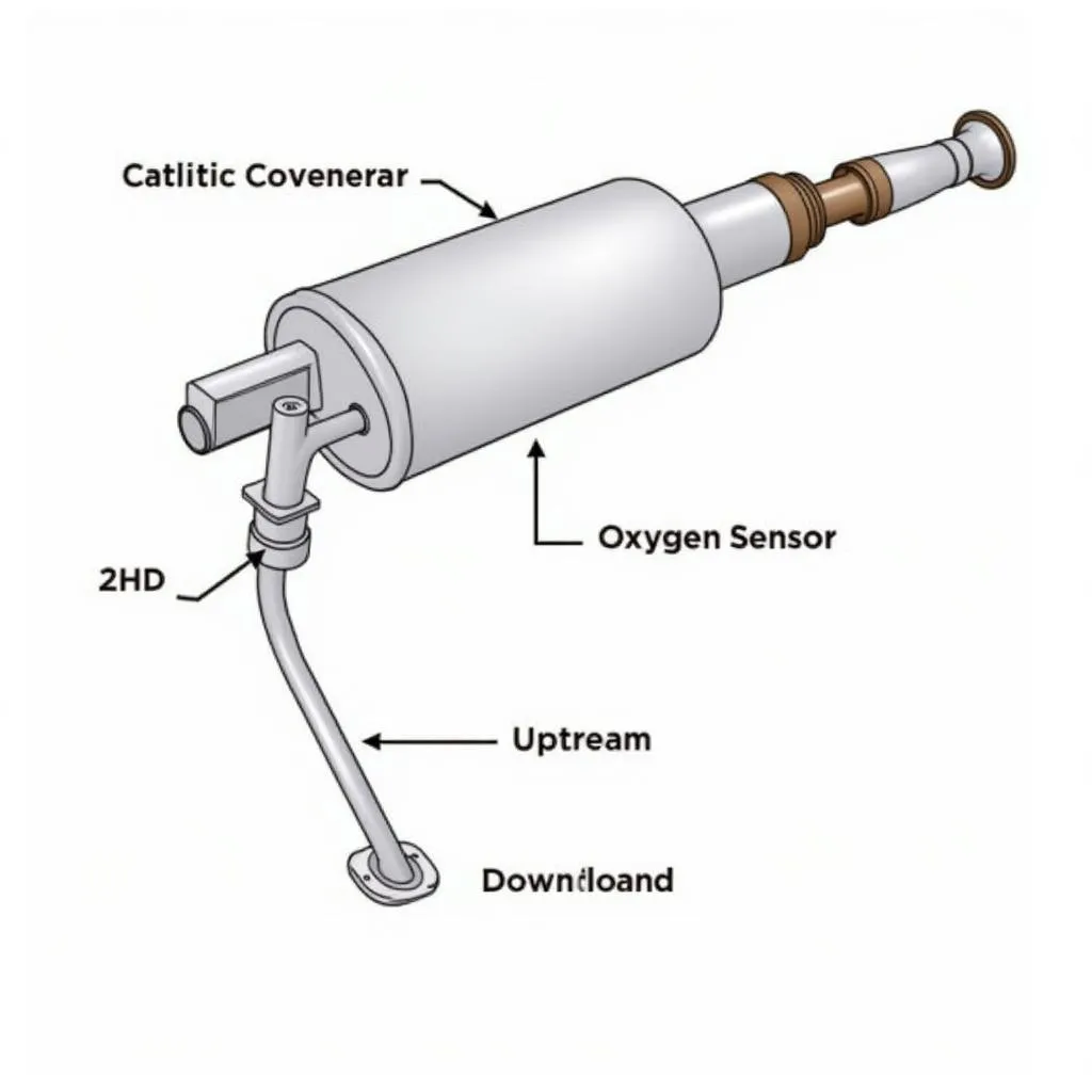 Car exhaust system diagram