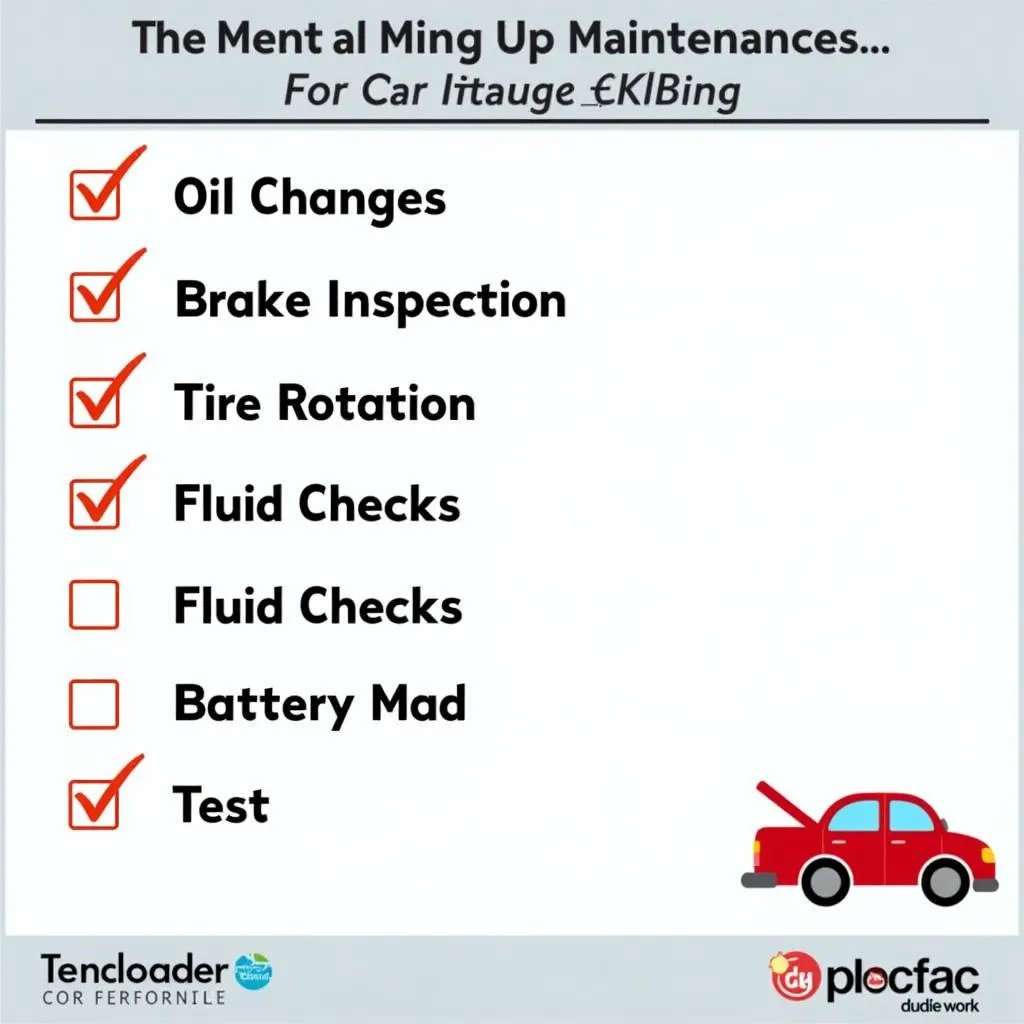 Checklist of essential car maintenance tasks