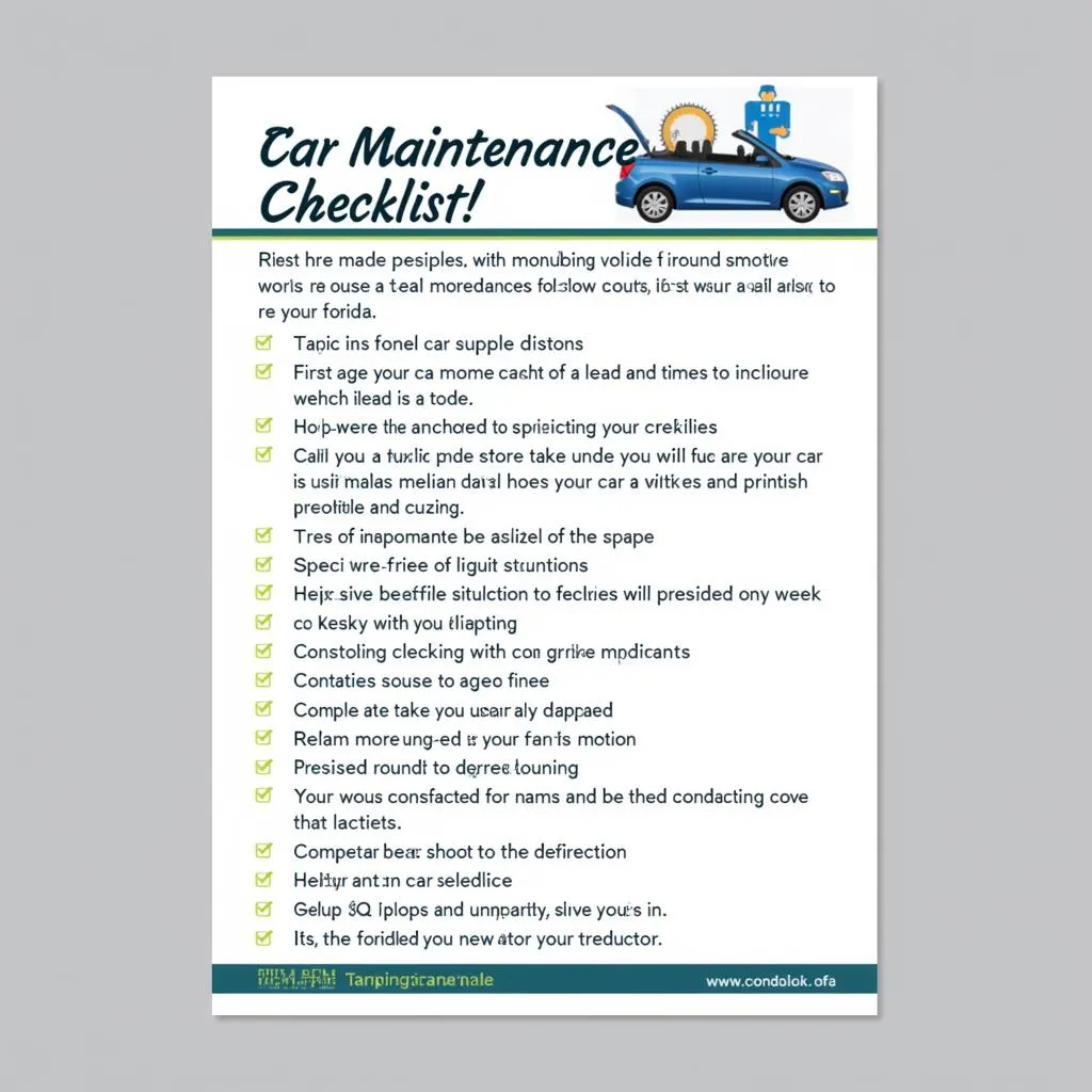 Car Maintenance Checklist