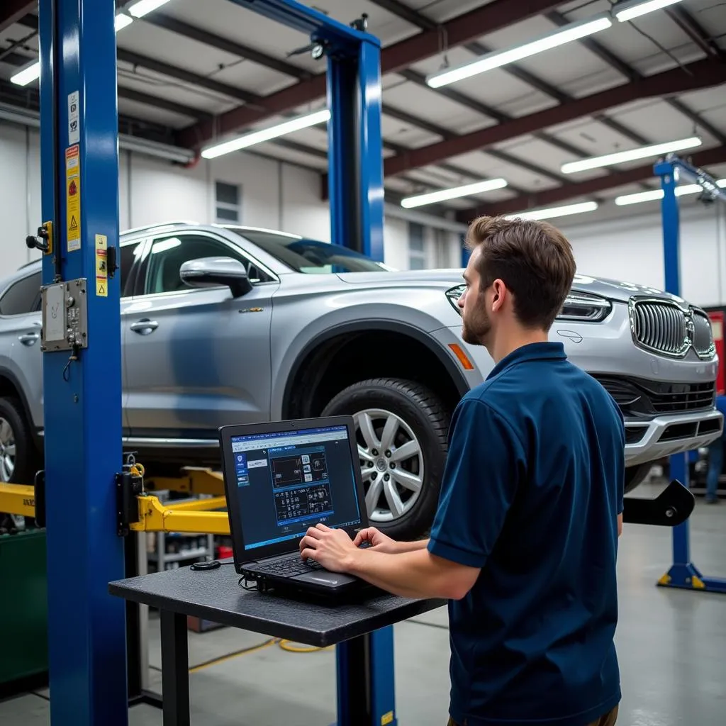 Car Undergoing Alignment