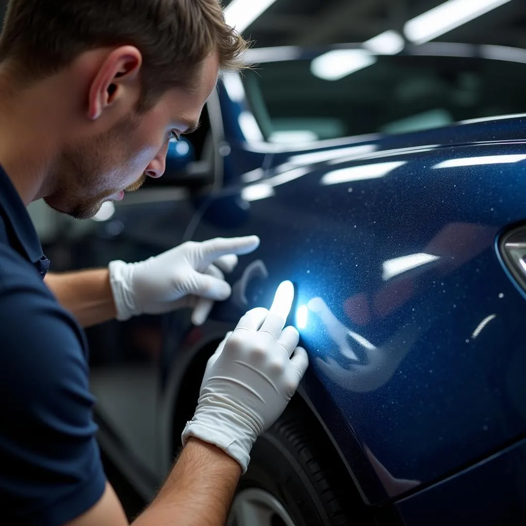 Inspecting Car Paint for Imperfections