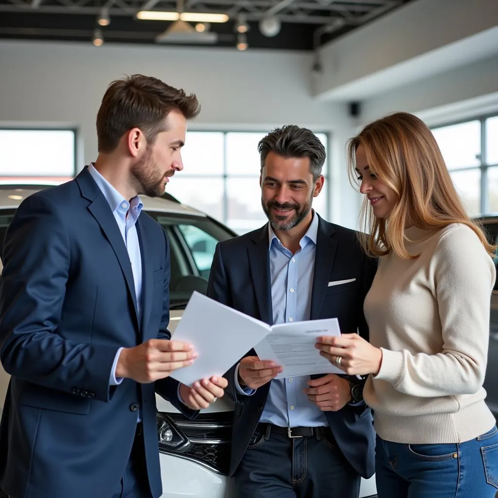 Car Salesperson Helping Couple