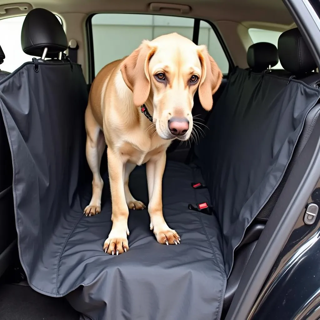 Car Seat Cover Protecting from Muddy Paws 