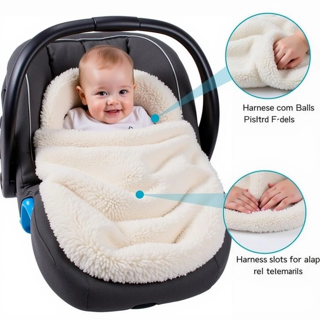 Baby in a car seat footmuff