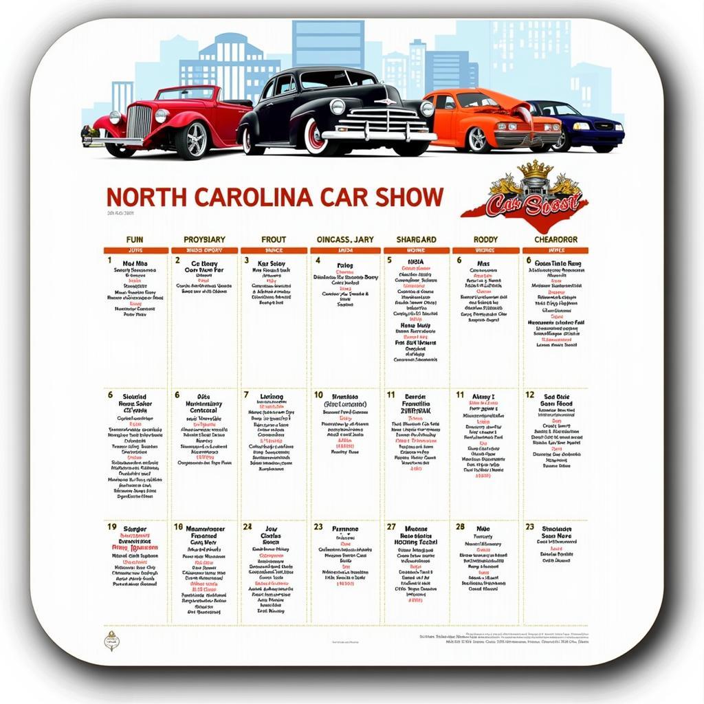 Car show calendar in NC