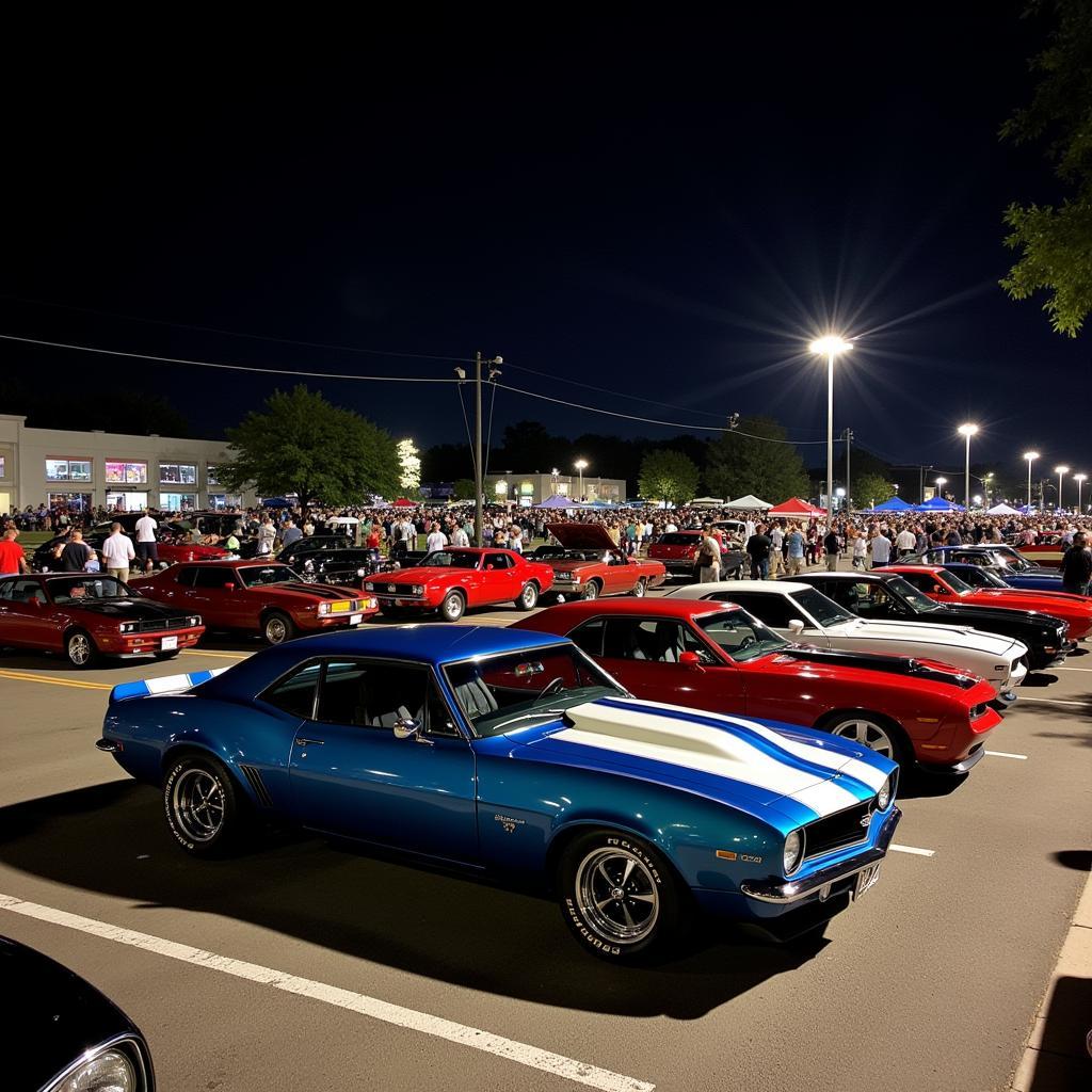 Car show at night