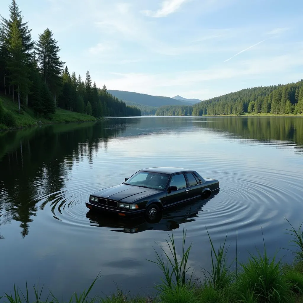 Car Submerged in Water