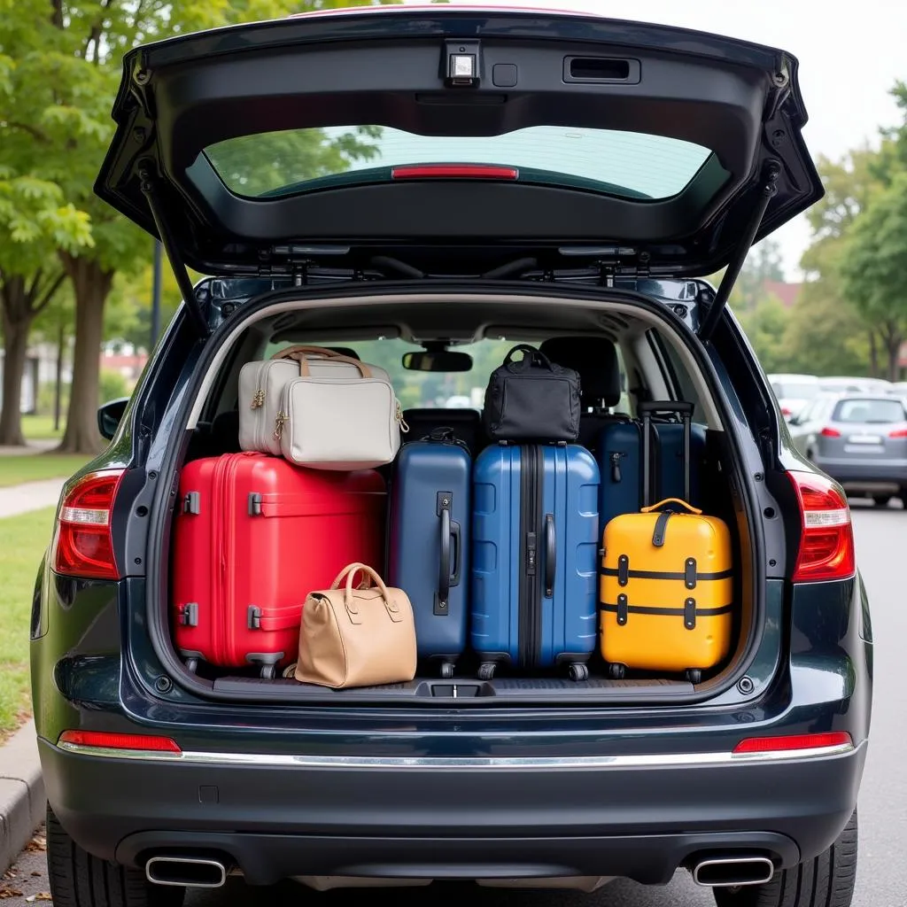 Car Trunk Loaded with Luggage