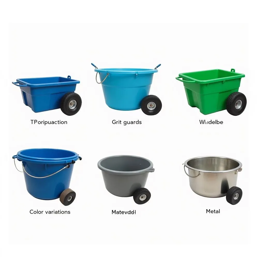 Various car wash buckets