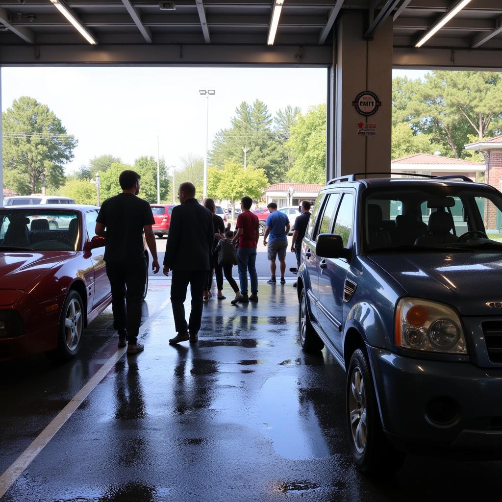 Sunday car wash crowds