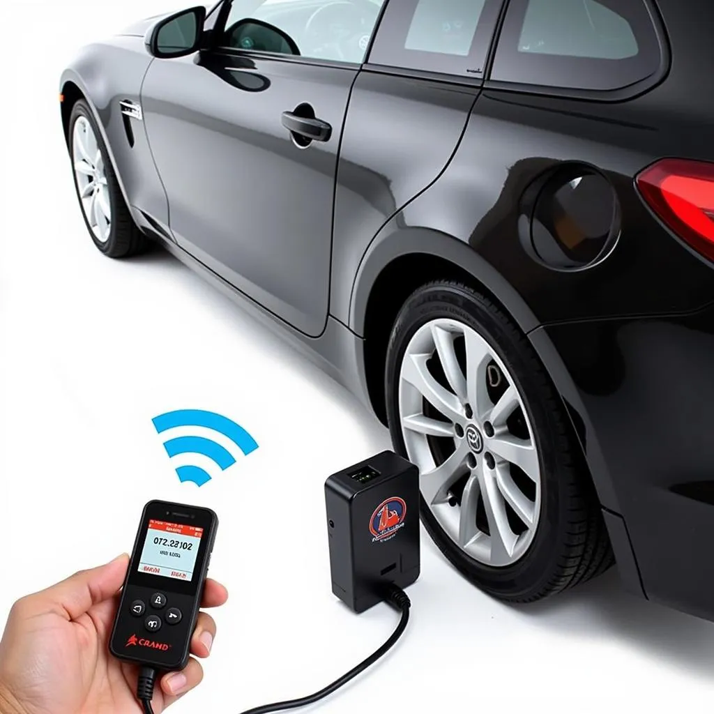 CarMD OBD Locator connected to car's OBD-II port