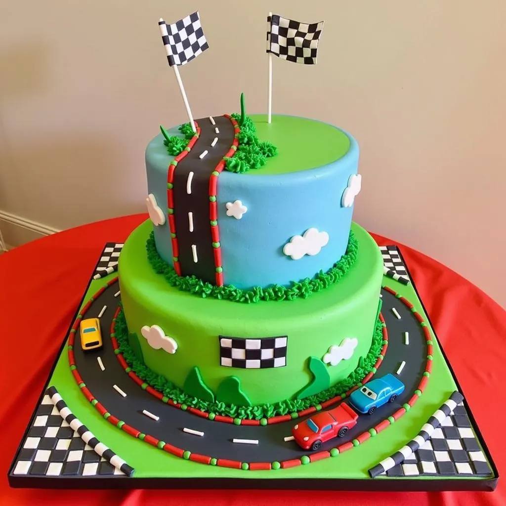 Cars 3 race track cake 