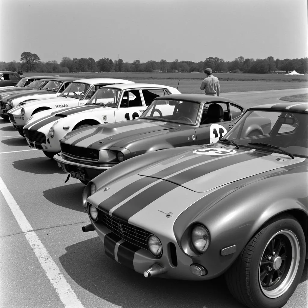 Classic Racing Cars with Stripes