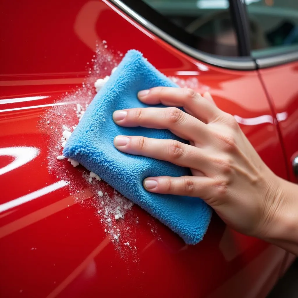 Clay Mitt Cleaning Car Paint