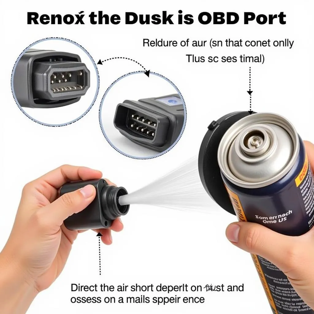 Cleaning an OBD Port with Compressed Air