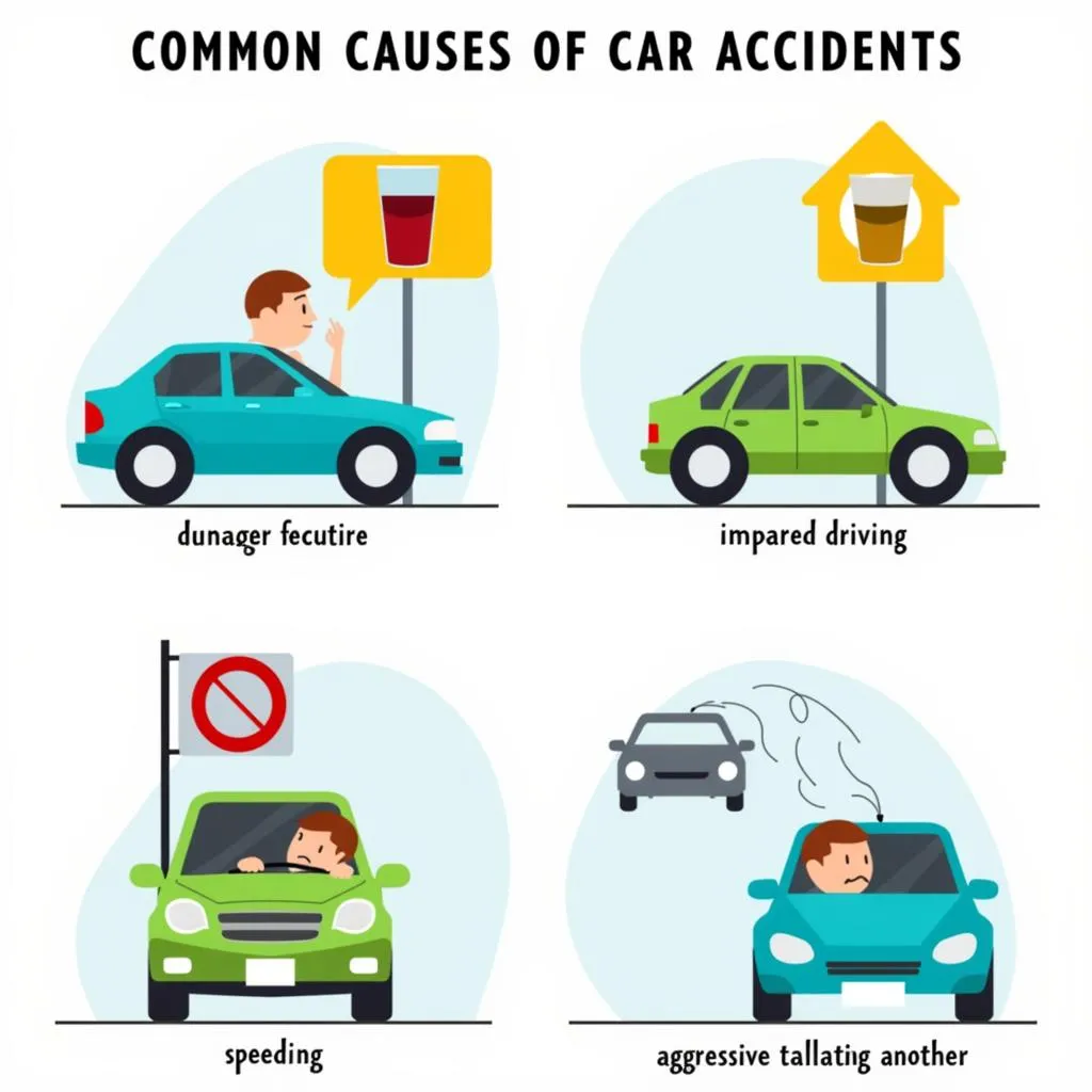 Graphic illustrating common causes of car accidents