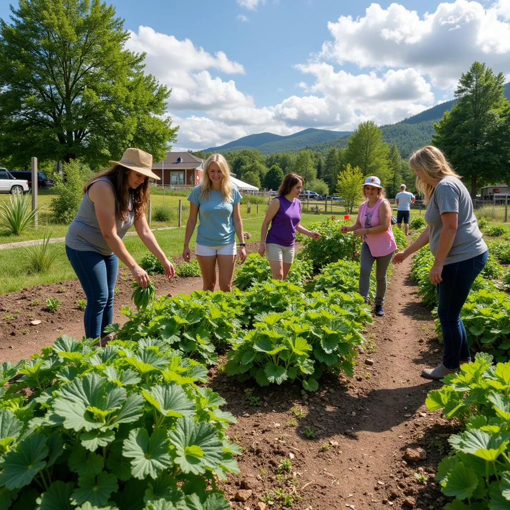 Volunteers in Community Garden