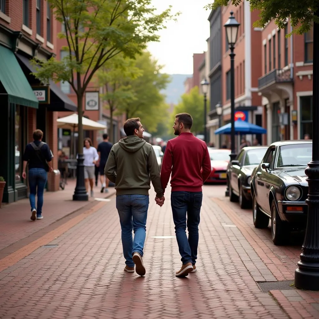 Couple Strolling in Old Town Alexandria