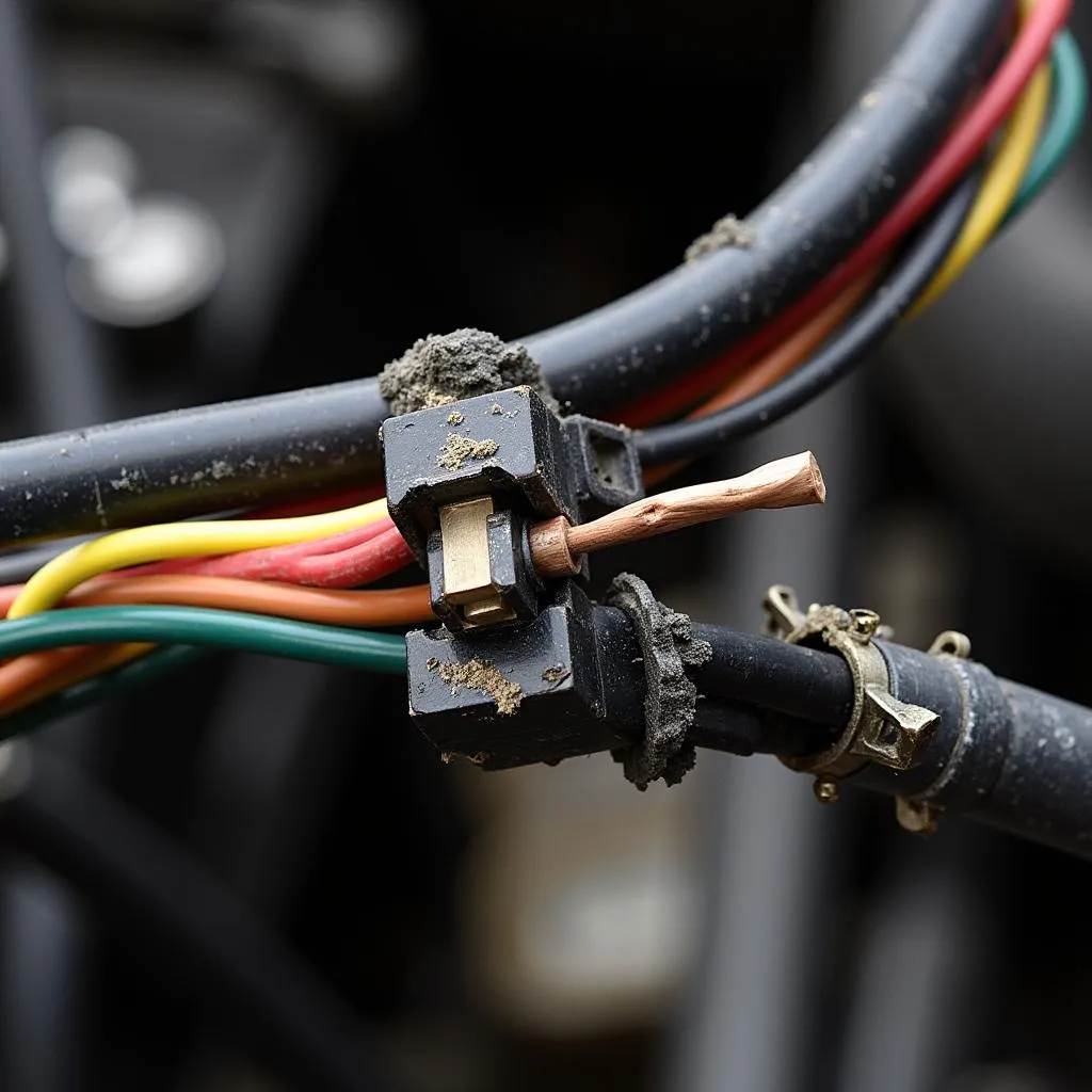 Damaged Wiring Harness After Car Crash