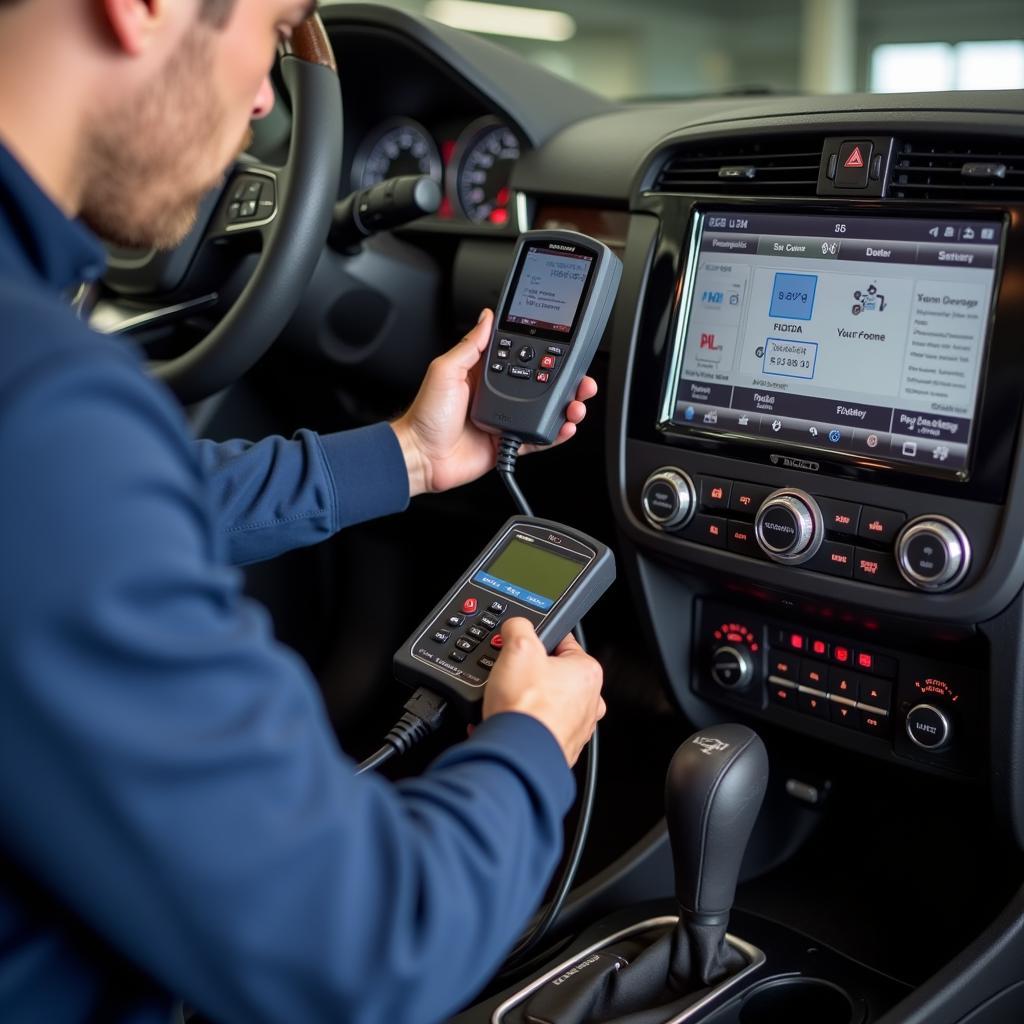 Dealer scanner being used on a Tatum Sand Car