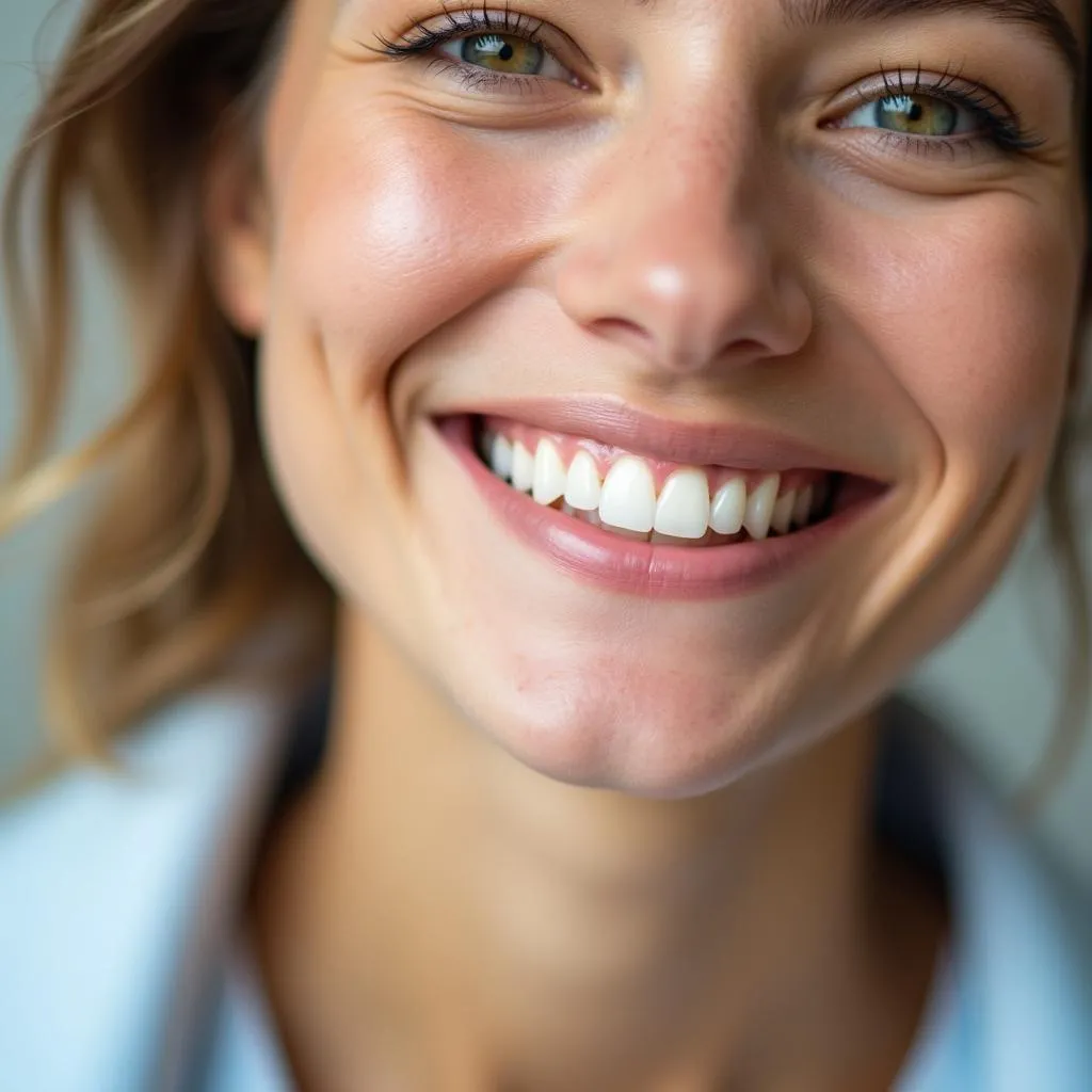 DentFirst Dental Care West Midtown: A patient smiling brightly after a dental checkup