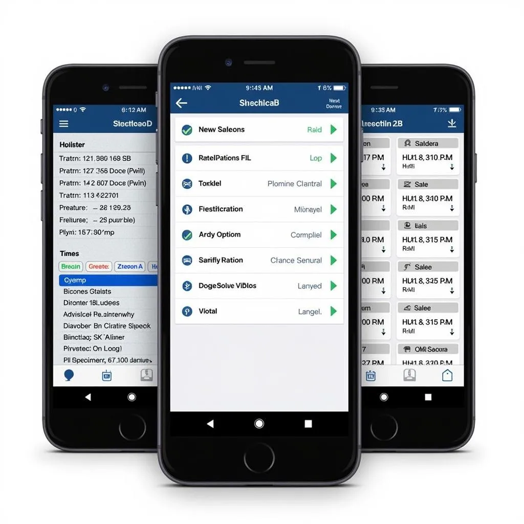 Different Bluetooth OBD Software Interfaces on Smartphone