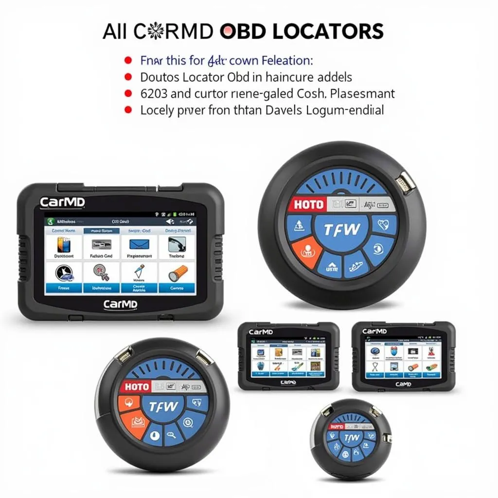 Various CarMD OBD locator models