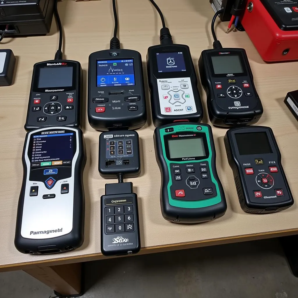 Various Benz key programmer OBD devices.