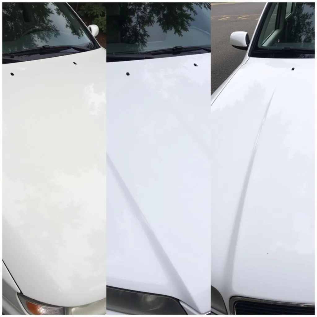 Comparison of gloss, matte, and satin white car wraps