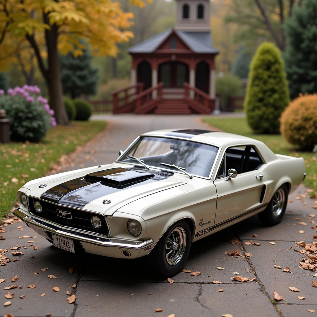 Displaying a finished model Mustang car kit