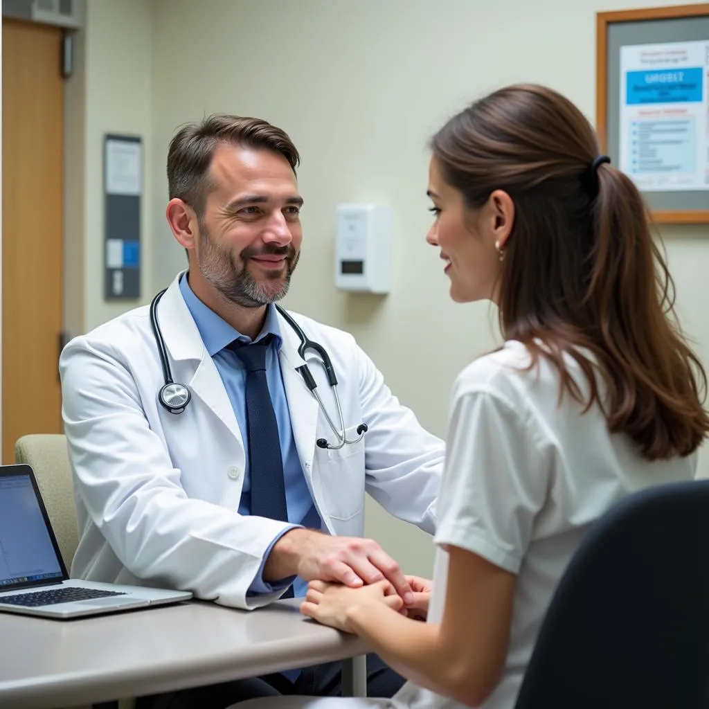 Doctor Examining Patient in Urgent Care Center