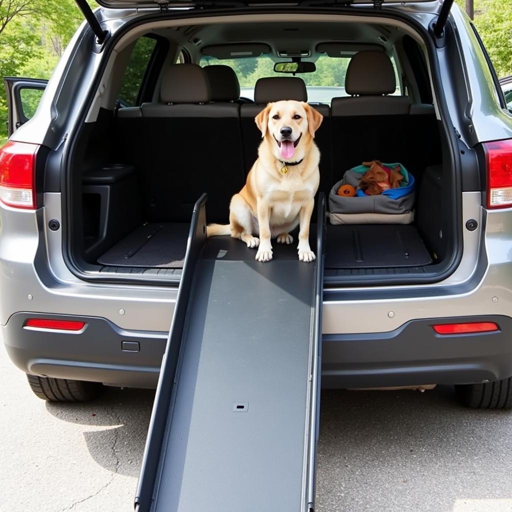 Dog ramp in car