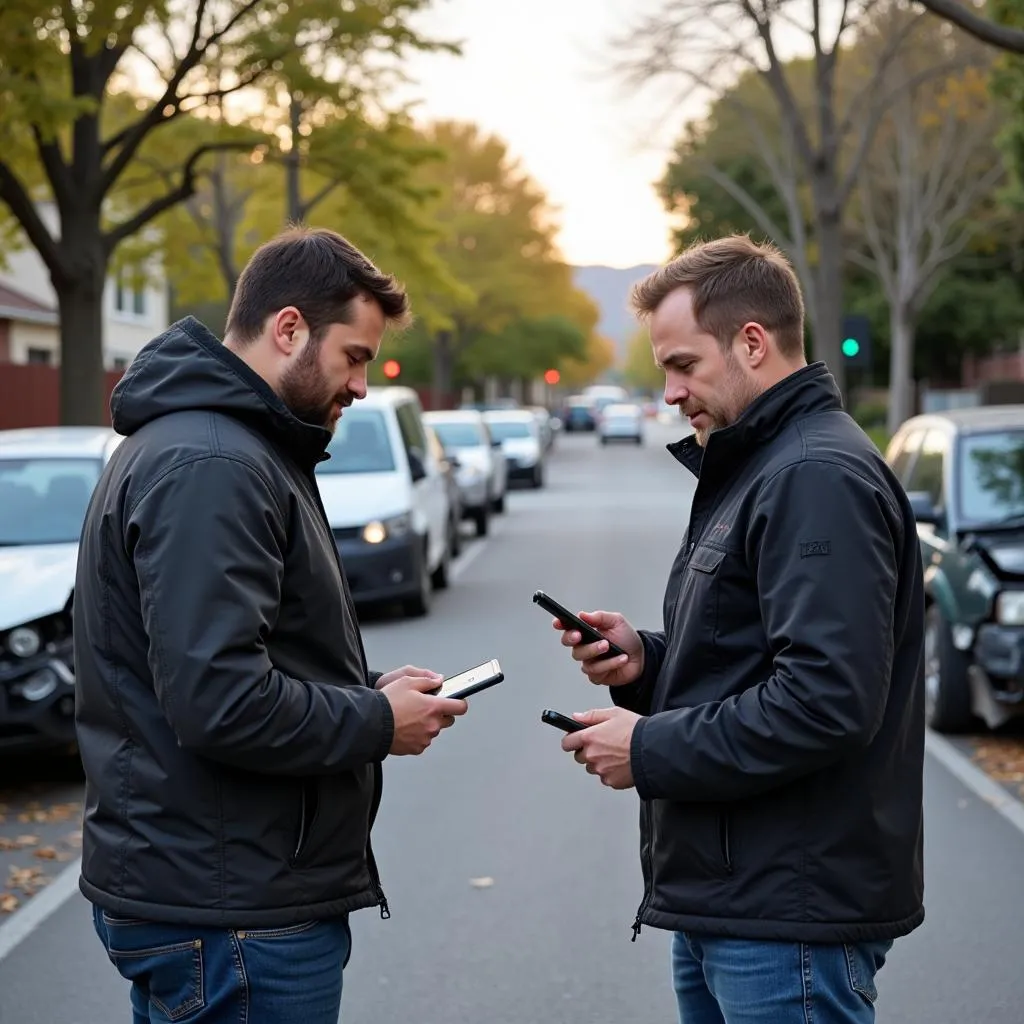 Drivers Exchanging Information After a Car Crash