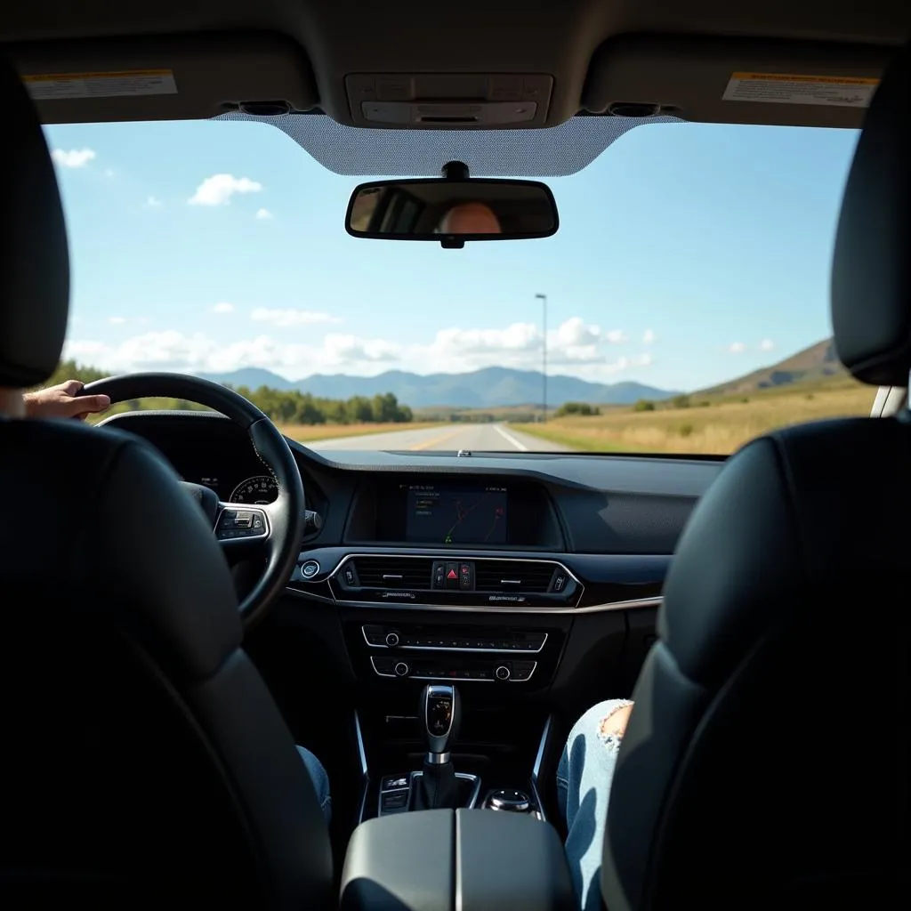 Driver's View from a Car with Excellent Visibility