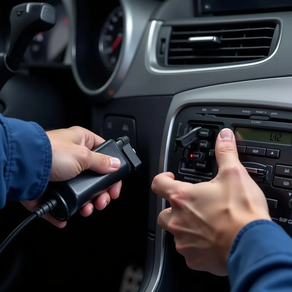 European car diagnostics in progress