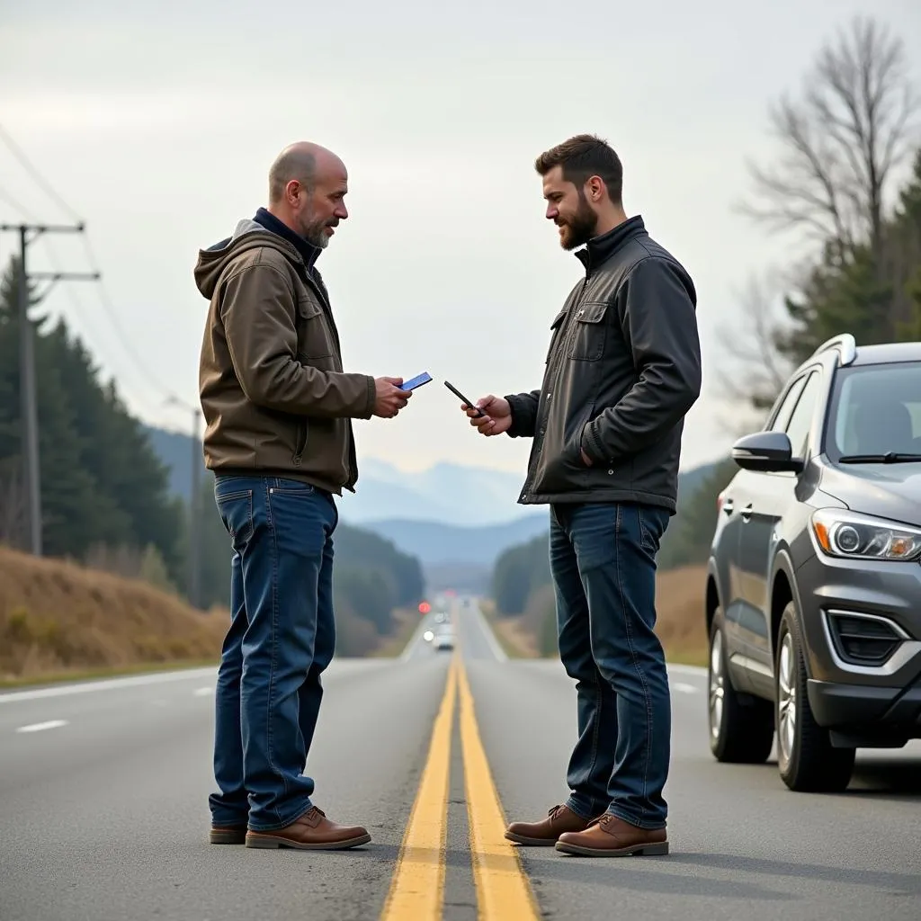 Drivers Exchanging Information After a Car Accident