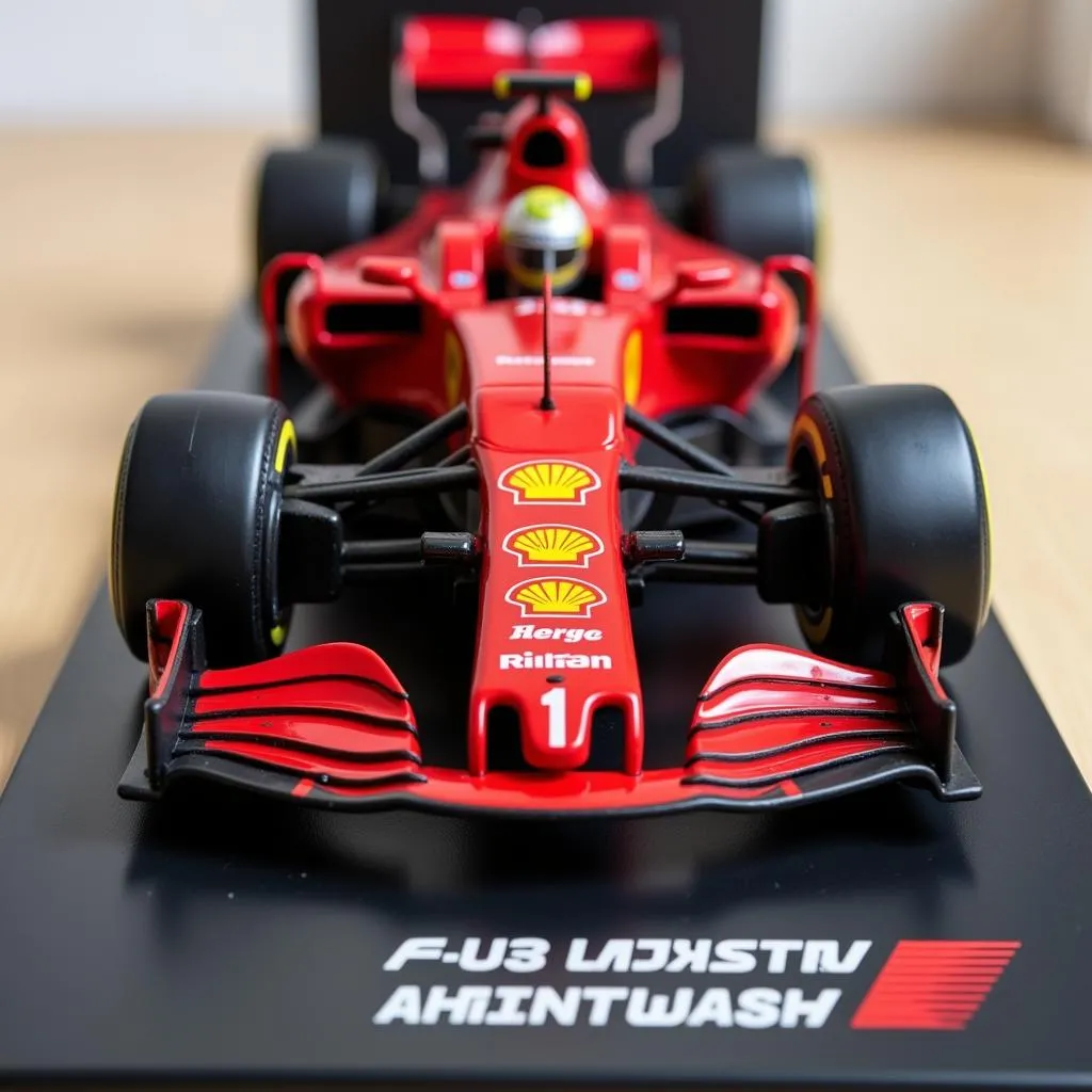 F1 car 1:43 scale model on display